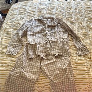 Piglet - 
Men's/unisex Mushroom Gingham Pajama Set